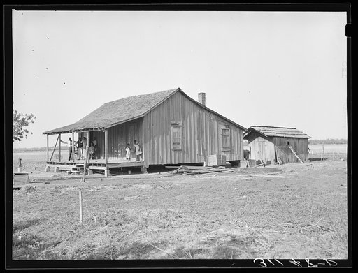 Negro sharecropper's shack near La Forge, Missouri