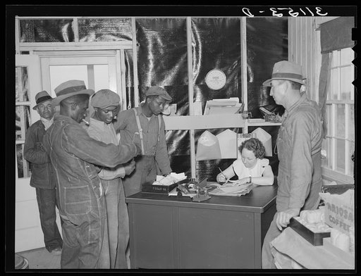 Southeast Missouri Farms. Scene in FSA (Farm Security Administration) office. La Forge project, Missouri