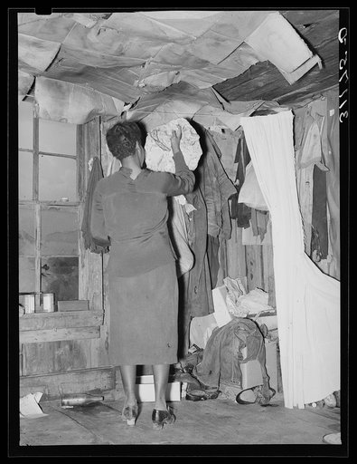 New Madrid County, Missouri. Space for clothes storage in sharecropper shack