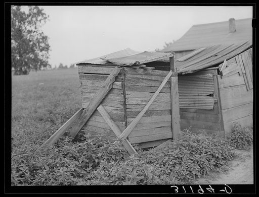 Sheds on sharecropper's farm. Southeast Missouri Farms