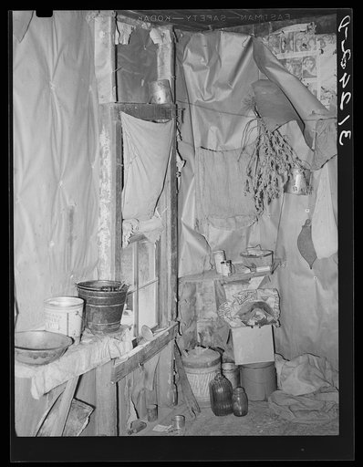 Corner of kitchen in sharecropper's home. New Madrid County, Missouri