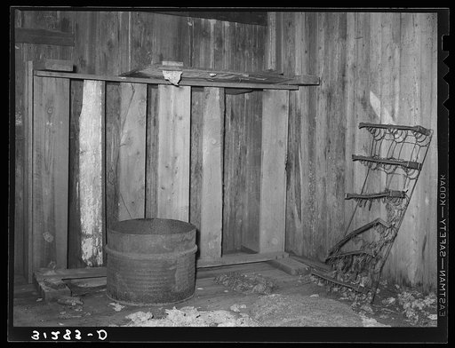 Interior of old slave quarters near Caruthersville, Missouri