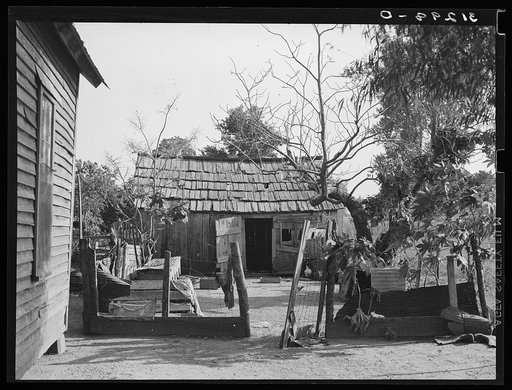 Backyard of sharecropper's home. He will participate under tenant purchase program. Near Caruthersville, Missouri