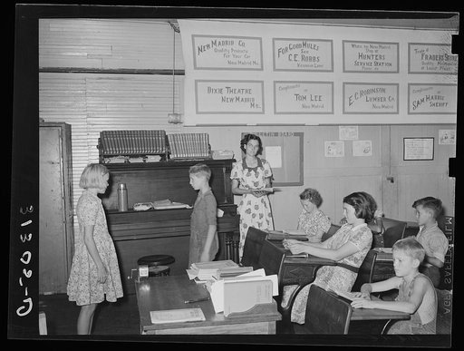 White schoolroom near Southeast Missouri Farms