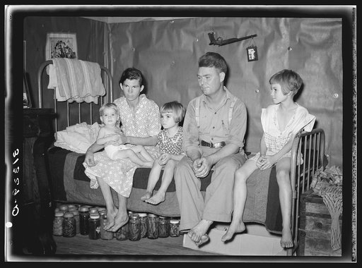 Family on relief living in Tin Town, Caruthersville, Missouri