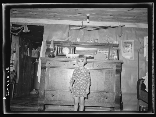 Interior of house of family living in Tin Town, Caruthersville, Missouri
