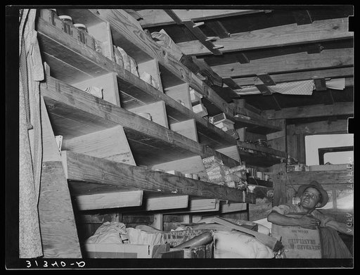 Interior of traveling grocery store selling to rural people near Forrest City, Arkansas