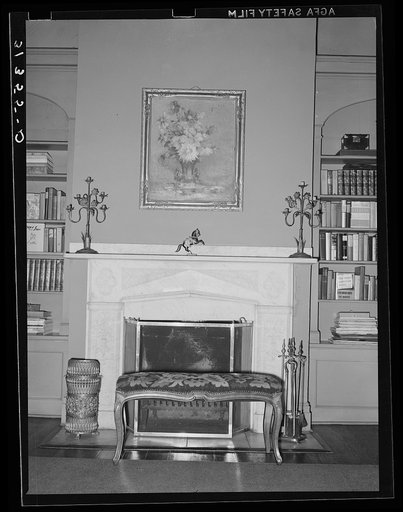 Fireplace and mantle in old plantation house near New Orleans, Louisiana