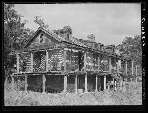 Untitled photo, possibly related to: Abandoned Trepagnier plantation house now occupied by Negroes. Louisiana