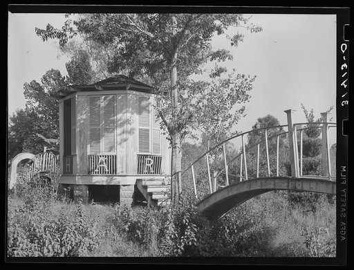 Chapel and shrine on small island in Bayou Teche near Adeline, Louisiana