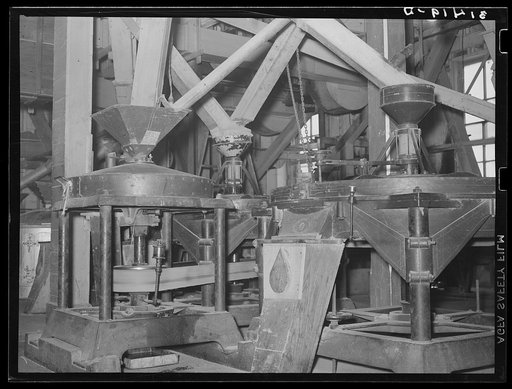 Hulling machinery. State rice mill, Crowley, Louisiana