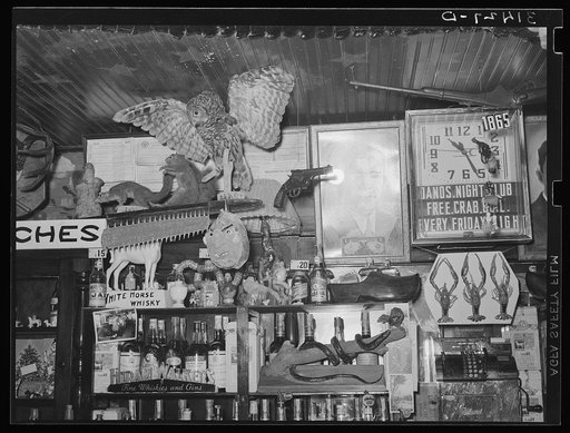 Decorations in barroom, Raceland, Louisiana