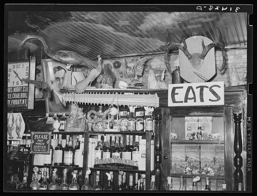 Decorations in barroom, Raceland, Louisiana