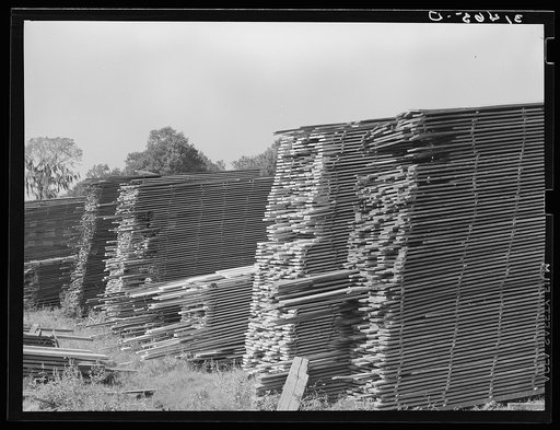Piles of lumber in mill. Sorrento, Louisiana