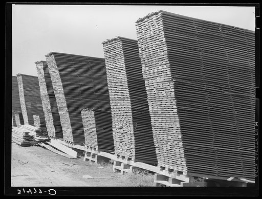 Piles of lumber at sawmill. Sorrento, Louisiana