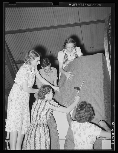 Decorating float. National Rice Festival, Crowley, Louisiana