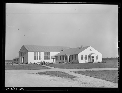Untitled photo, possibly related to: School house and community center. Lake Dick Project, Arkansas