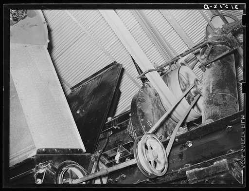 Machinery of cotton gin. Lake Dick Project, Arkansas