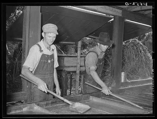 Untitled photo, possibly related to: Cooperative farmer at sorghum mill. Lake Dick Project, Arkansas
