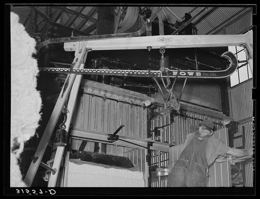 Scales and baler, cotton gin. Lake Dick Project, Arkansas