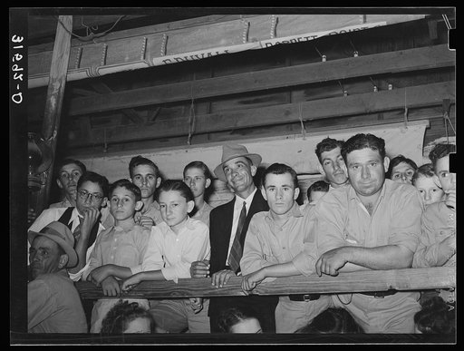 Cajun men and boys at fais-do-do. Crowley, Louisiana (see 31580-D)
