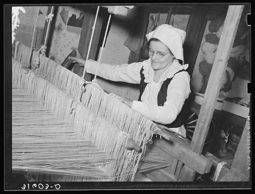 Madame Dronet weaving. Erath, Louisiana
