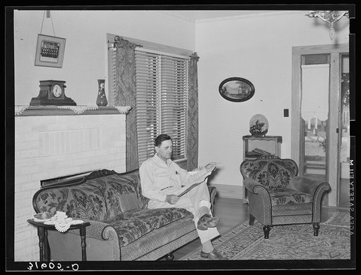 Joseph La Blanc, Cajun farmer, in his home. Crowley, Louisiana