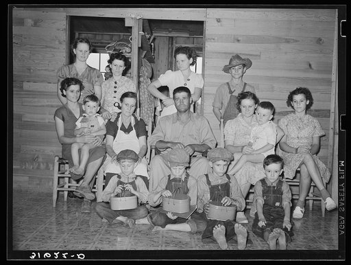 Untitled photo, possibly related to: Large Cajun family on farm south of Crowley, Louisiana