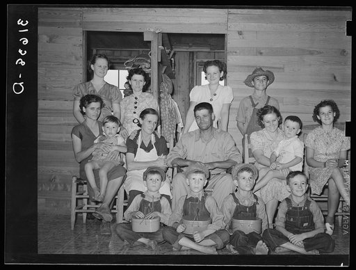 Large Cajun family on farm south of Crowley, Louisiana