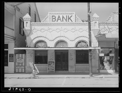 Vacant bank building. Saint Martinville, Louisiana