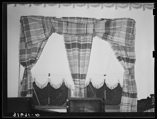 Homespun draperies in home of Madame Dronet. Erath, Louisiana