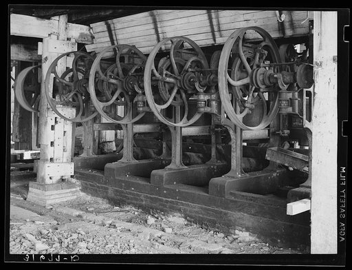 Part of machinery of abandoned sugar mill near Gibson, Louisiana