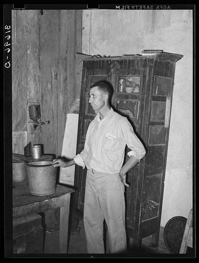 Untitled photo, possibly related to: One room of old Trepagnier plantation house as it is today. This house is now occupied by Negroes. About 100 years ago this was the scene of an uprising on the part of Negro slaves. They were held off by M. Trepagnier until the arrival of military forces which de
