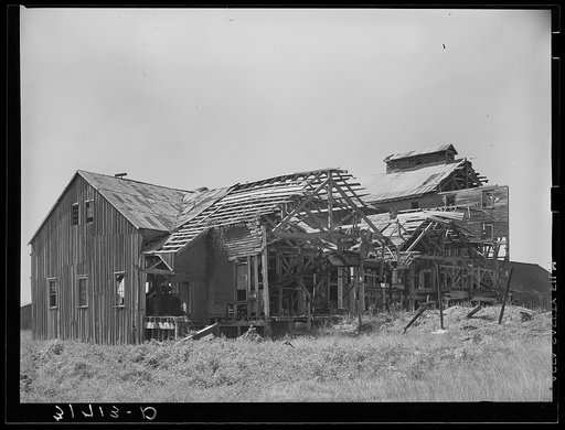 Remains of abandoned sugar mill near Gibson, Louisiana