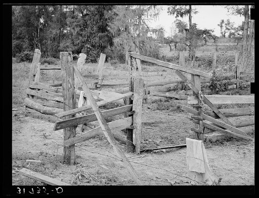 Fencing on farm of W.E. Smith, who will be given aid by FSA (Farm Security Administration). Near Morganza, Louisiana