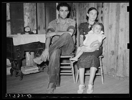 Son of W.E. Smith with wife and child who are to receive aid from FSA (Farm Security Administration). Near Morganza, Louisiana