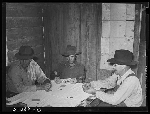 Untitled photo, possibly related to: End of hand of poker played by day laborers at home near New Iberia, Louisiana