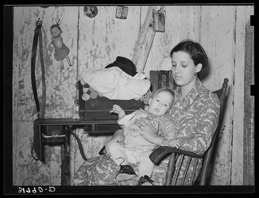 Wife and child of Cajun day laborer living near New Iberia, Louisiana