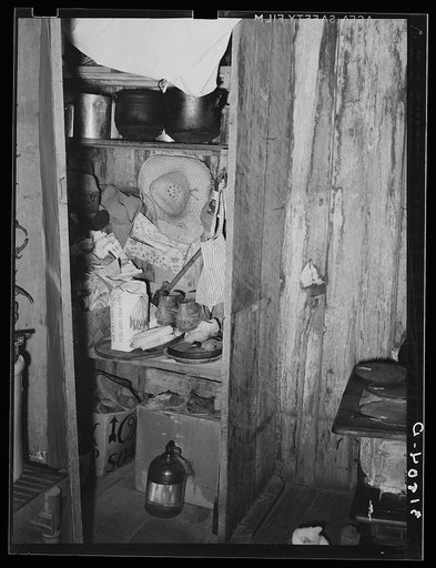 There is general lack of storage space in the home of Mrs. Emil Kimball, near Morganza, Louisiana. They will participate in tenant purchase program