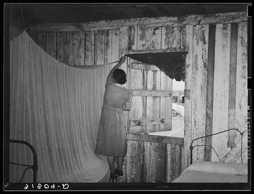 Untitled photo, possibly related to: Mrs. Emil Kimball sweeping kitchen in her present home. The broom was made by Mr. Kimball. Morganza, Louisiana. They will participate in tenant purchase program