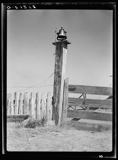 Old bell on sugarcane plantation near Gibson, Louisiana