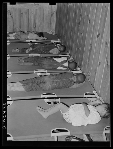Supervised sleep in nursery school. Lakeview Project, Arkansas