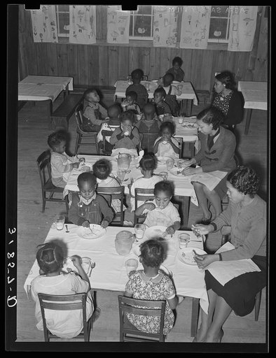 Luncheon in nursery school. Lakeview Project, Arkansas