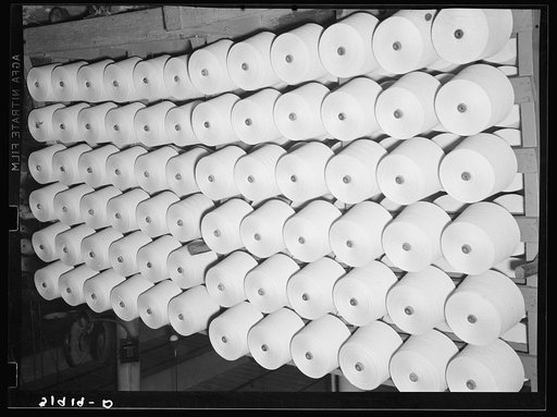 Spools of cotton thread. Laurel mill, Laurel, Mississippi