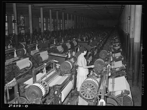 Weaving room, Laurel cotton mill. Laurel, Mississippi