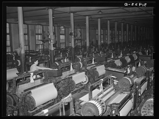 Weaving room, Laurel cotton mill. Laurel, Mississippi