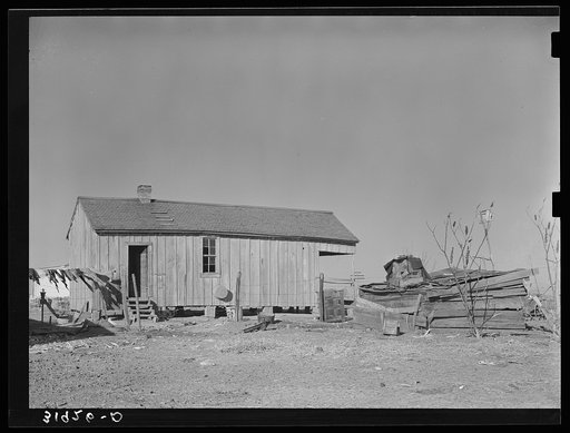 Home and shed on former sharecropper's farm. Transylvania Project, Louisiana