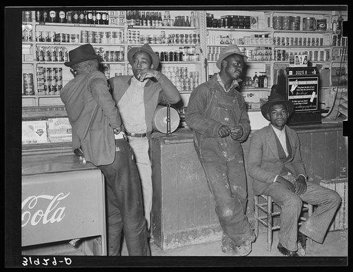 Negroes in cooperative general store. Transylvania, Louisiana