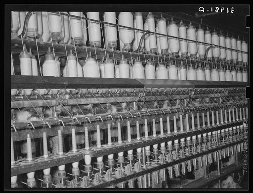 Thread-making machinery. Laurel cotton mill, Laurel, Mississippi