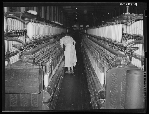 Cotton thread-making machinery. Laurel cotton mill, Laurel, Mississippi